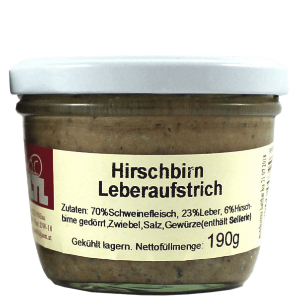 Hirschbirn Leberaufstrich 190g – Naturparkbauernhof Pöltl