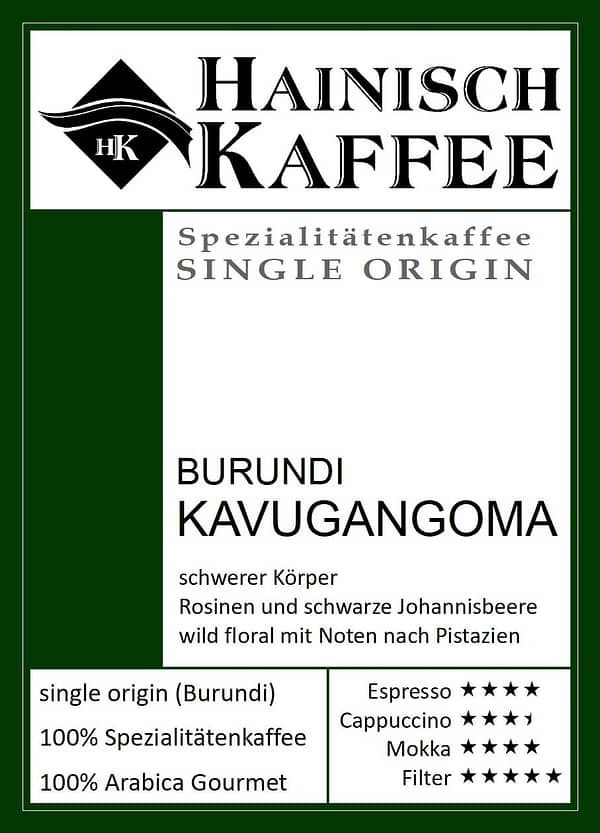 Etikett Burundi Kavugangoma