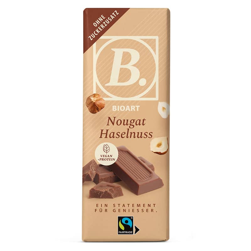 BIOART Schokolade Nougat Haselnuss 50g bio, FT-Cert.